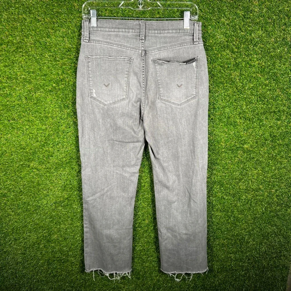 Hudson Womens Grey‎ High Rise Straight Leg Distressed Raw Hem Jeans Size 26